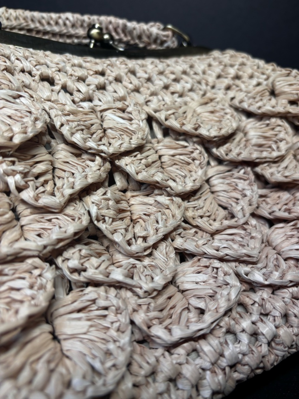 Patricia Nash Laureana Natural Scalloped Raffia Kiss Lock Handbag Boho  NWT - Picture 6 of 14